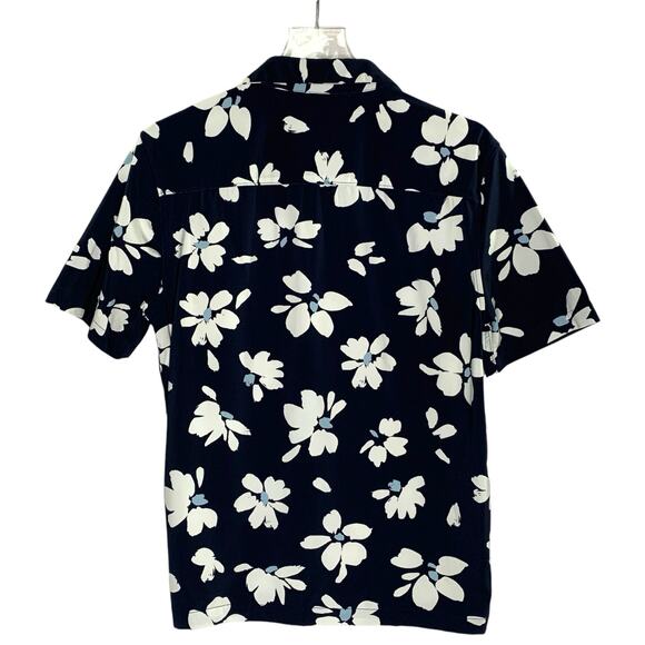 Porter Ash S Mens Floral Print Performance Shirt Button Front Hawaiian - Picture 2 of 8